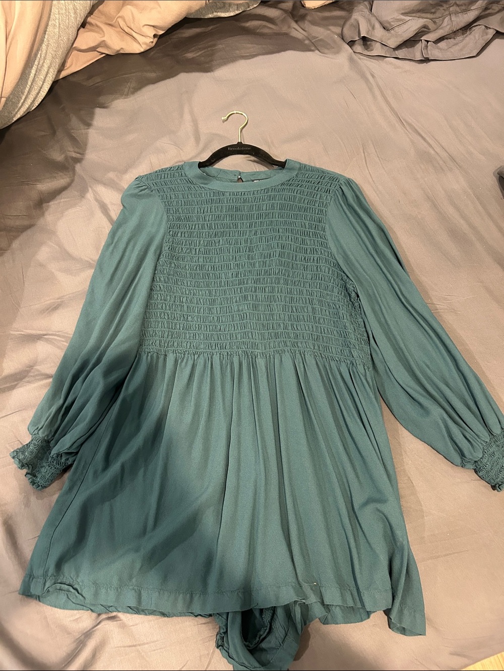 ASOS Smocked Teal Long Sleeve Romper